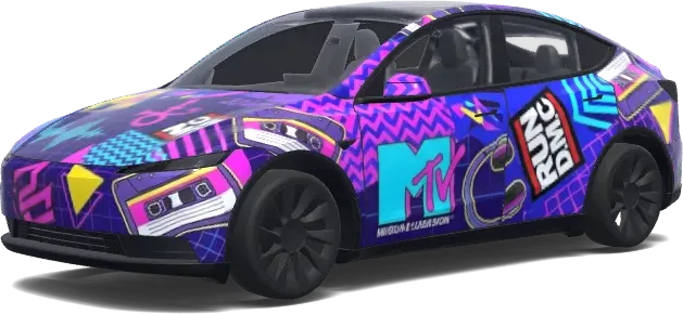 80s Music Theme – Tesla Model Y Wrap