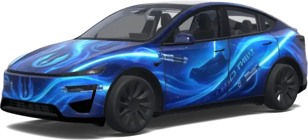 Vague électrique bleue – covering Tesla Model Y