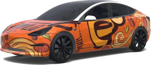 Orange MHH Del Piazza – Tesla Model 3 wrap