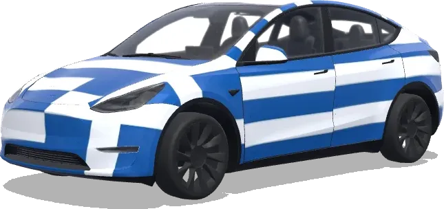 Bandera de Grecia (Greece flag.) – wrap para Tesla Model Y