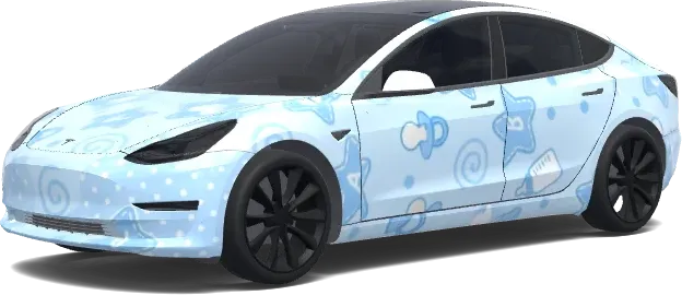 Blue Baby Star Wrap – Tesla Model 3 wrap