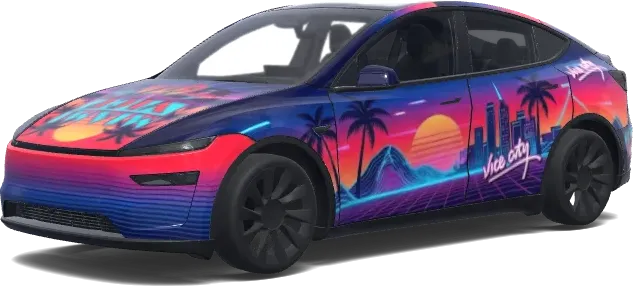 Miami Vice GTA – Tesla Model Y Wrap