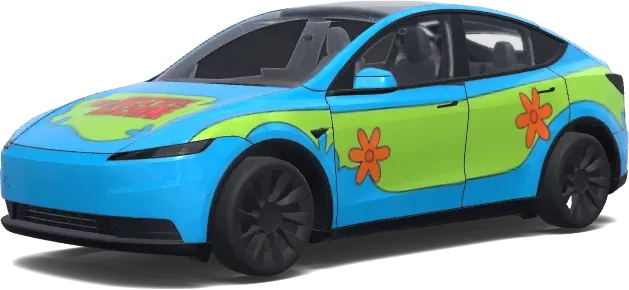 Blumenkraft Blau – Tesla Model Y Wrap