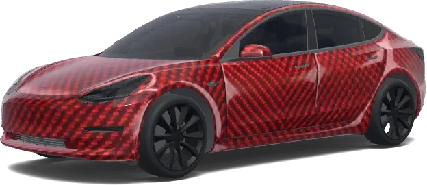 Rote Carbon Spiegel – Tesla Model 3 Wrap