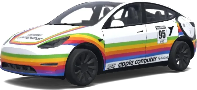 무지개 애플 랩 – 테슬라 Model Y 랩핑