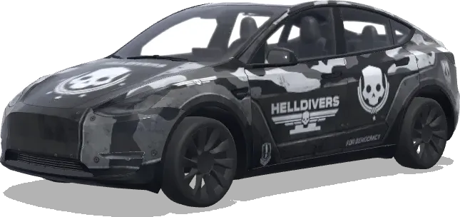 Helldivers 2 Monochrome (black and grey and white helldivers 2) – Tesla Model Y Wrap