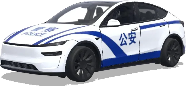 Polizei Blau-Weiß (去除车门蓝边,并对齐蓝条,左右后车门改为公安) – Tesla Model Y Wrap