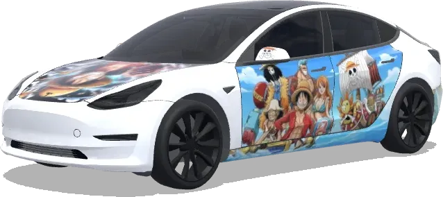 海賊王路飛(one piece Monkey D. Luffy) – 特斯拉 Model 3 塗裝