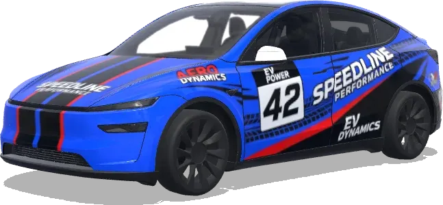 Ligne de vitesse bleue 42 – covering Tesla Model Y