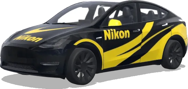 Логотип Nikon (nikon logo) – оклейка Tesla Model Y