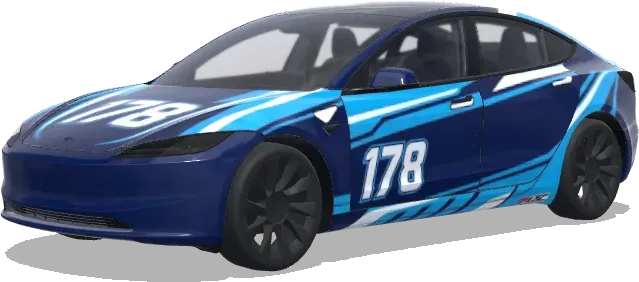 藍白178號賽車 – 特斯拉 Model 3 塗裝