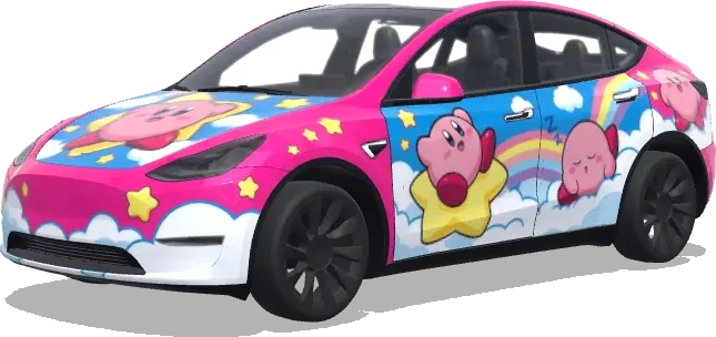 Kirby design – Tesla Model Y wrap