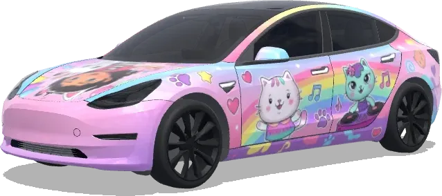 Gabby's Dollhouse (Gabby themes wrap, colourful) – wrap para Tesla Model 3