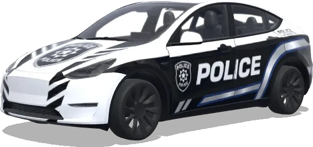 Blue Stripe Police – Tesla Model Y wrap
