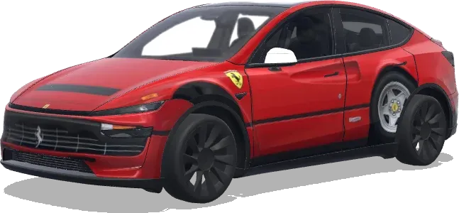 Ferrari 308 GT Rot (Ferrari 308 GT, Red) – Tesla Model Y Wrap