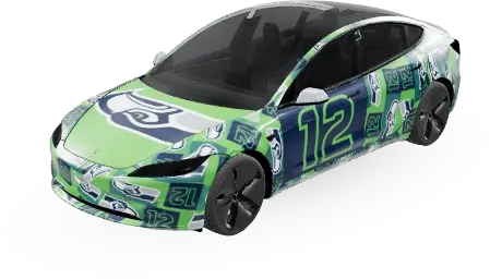 Seattle Seahawks (Seahawks) – Tesla Model 3 Wrap