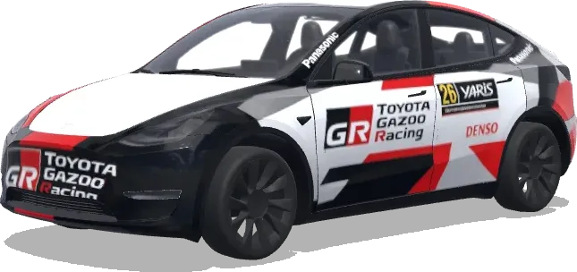 Amy's Rally Yaris – Tesla Model Y wrap