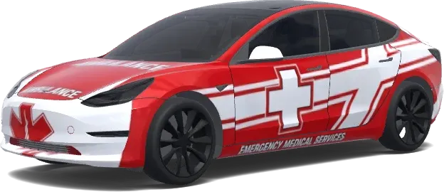Rotes-Kreuz-RTW-Tesla – Tesla Model 3 Wrap