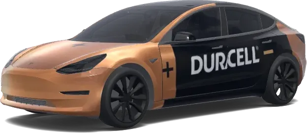 Duracell AA Batterie (A double A duracell battery.) – Tesla Model 3 Wrap
