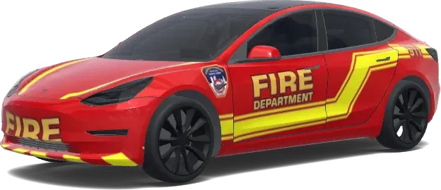 Rotes Feuerwehr-Design – Tesla Model 3 Wrap