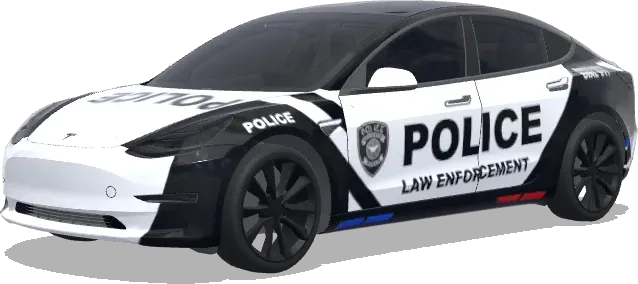 Noir et blanc – Forces de l’ordre – covering Tesla Model 3