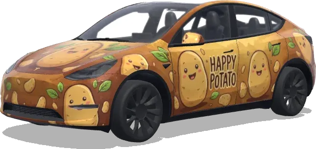 해피 포테이토 (Happy potato) – 테슬라 Model Y 랩핑