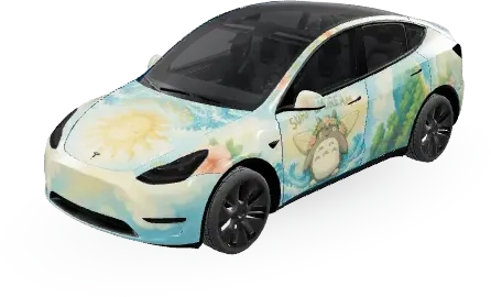 となりのトトロ (Mon voisin Totorauto) – テスラ Model Y ラッピング