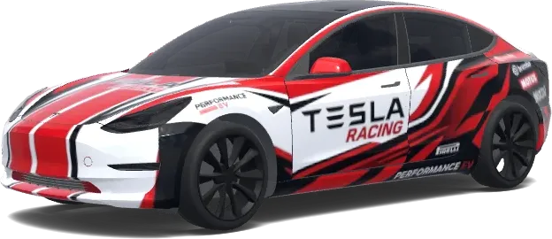Roter Streifen Performance – Tesla Model 3 Wrap