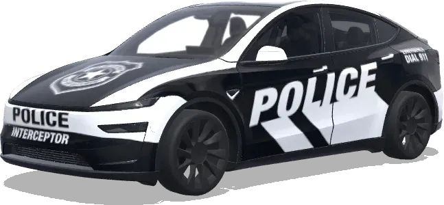 Interceptor de policía en blanco y negro – wrap para Tesla Model Y