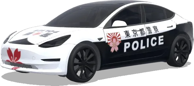 Japanese Police Car Style (想要和日本的警车一样) – Tesla Model 3 wrap
