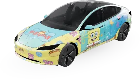 Bob l'Éponge (SpongeBob) – covering Tesla Model 3