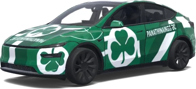 Panathinaikos Grün-Weiß – Tesla Model Y Wrap