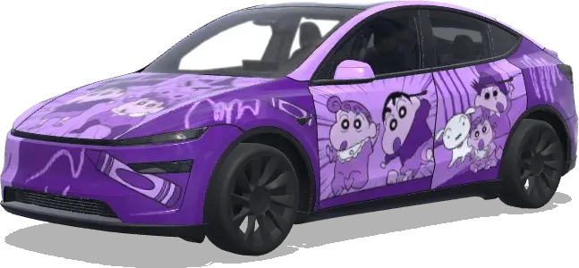 Crayon Shin-chan Lila (Crayon shinchen. Colors: purple.) – Tesla Model Y Wrap