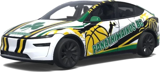 Panathinaikos Gelb-Schwarz – Tesla Model Y Wrap