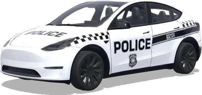 Insignia de policía con patrón de cuadros – wrap para Tesla Model Y