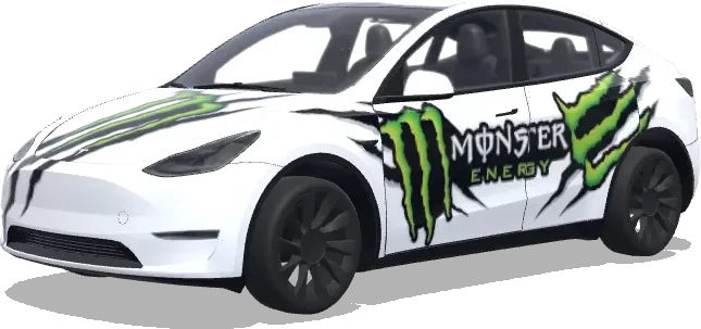 Monster Energy blanco (Monster Energy logo auto soll weiß bleiben) – wrap para Tesla Model Y
