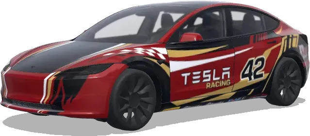 Red Tesla Racing 42 – Tesla Model 3 wrap