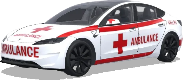 白色特斯拉紅十字救護車 – 特斯拉 Model 3 塗裝