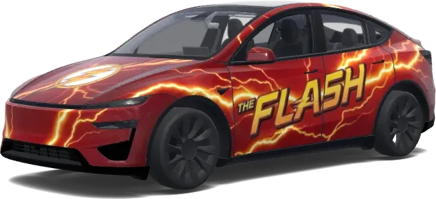 The Flash Serie Logo Design – Tesla Model Y Wrap