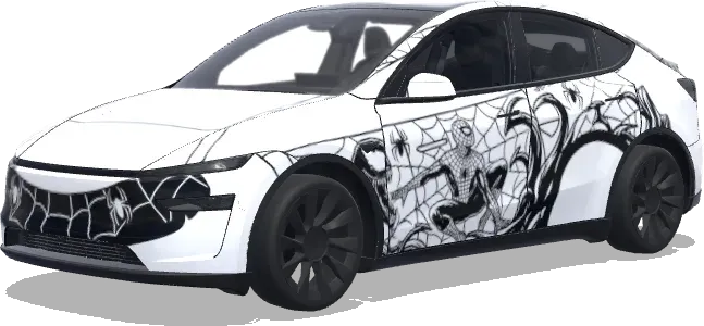 Venom y Spider-Man – wrap para Tesla Model Y