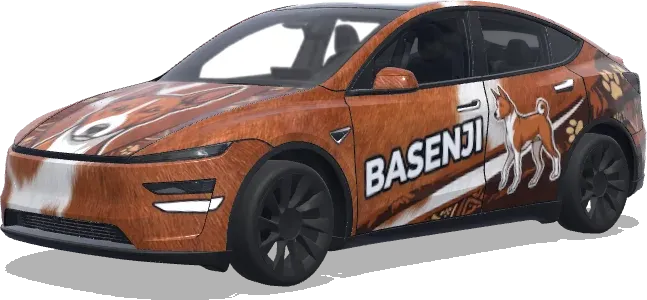 Basenji – Tesla Model Y wrap