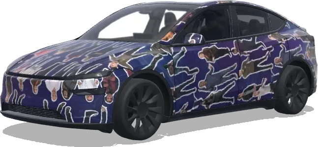 Foto-Rahmen Design (把我上传的这张照片保留人物部分,贴在四周) – Tesla Model Y Wrap