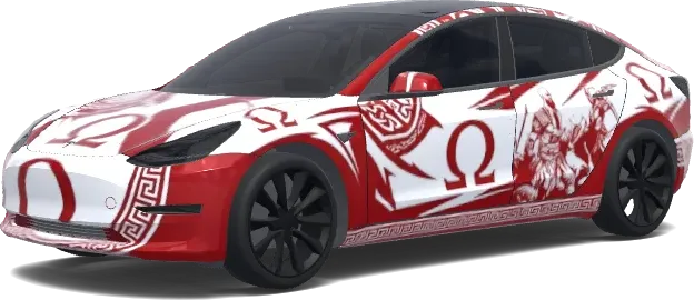 God of War Rot Weiß – Tesla Model 3 Wrap