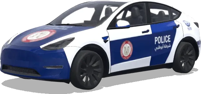 Policía de Abu Dabi (Abu Dhabi Police) – wrap para Tesla Model Y