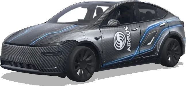 Airbus A350 Carbon Look – Tesla Model Y Wrap