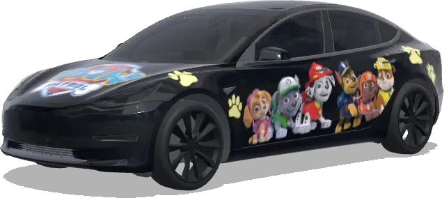 Pat' Patrouille (paw patrol) – covering Tesla Model 3
