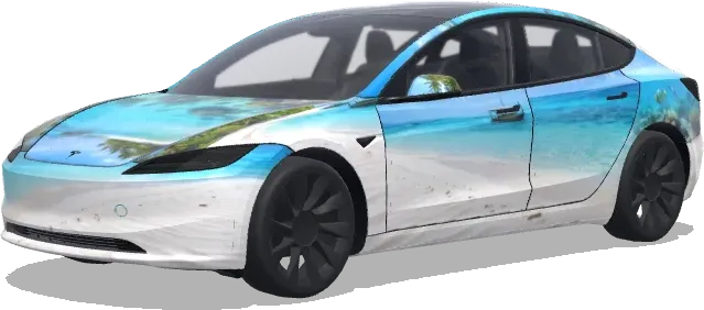 モルディブビーチ風 – テスラ Model 3 ラッピング