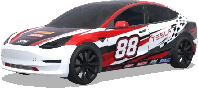 Envoltura de carreras Tesla número 88 – wrap para Tesla Model 3