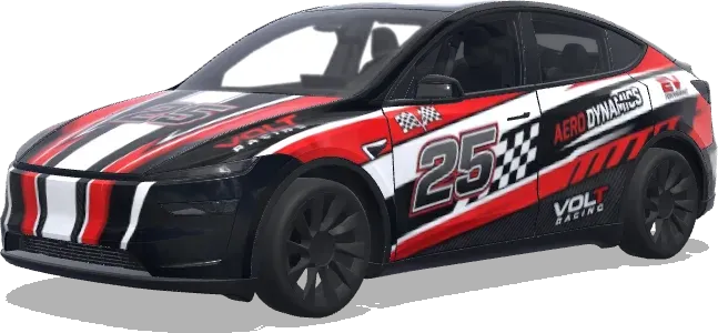 Red White Checkered 25 – Tesla Model Y wrap
