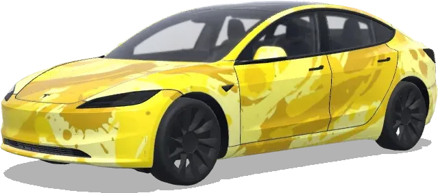 Lando Norris Amarillo (Lando Norris tache jaune. Colors: yellow.) – wrap para Tesla Model 3